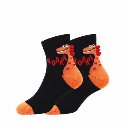 5 Pk Kids Dino Roar Kids Crew Socks