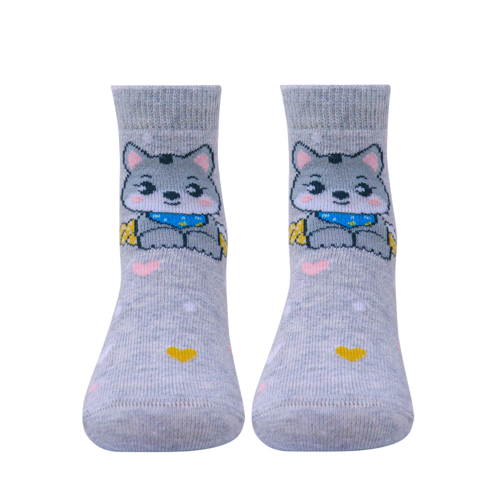 3 Pk Girls’ Unicorn, Superhero & Cute Cat Crew Socks – Fun Character Printed Socks