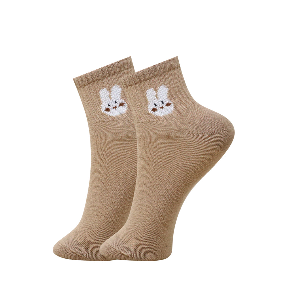 3 Pk Kids Bunny Design Ankle Length Cotton Blend Socks