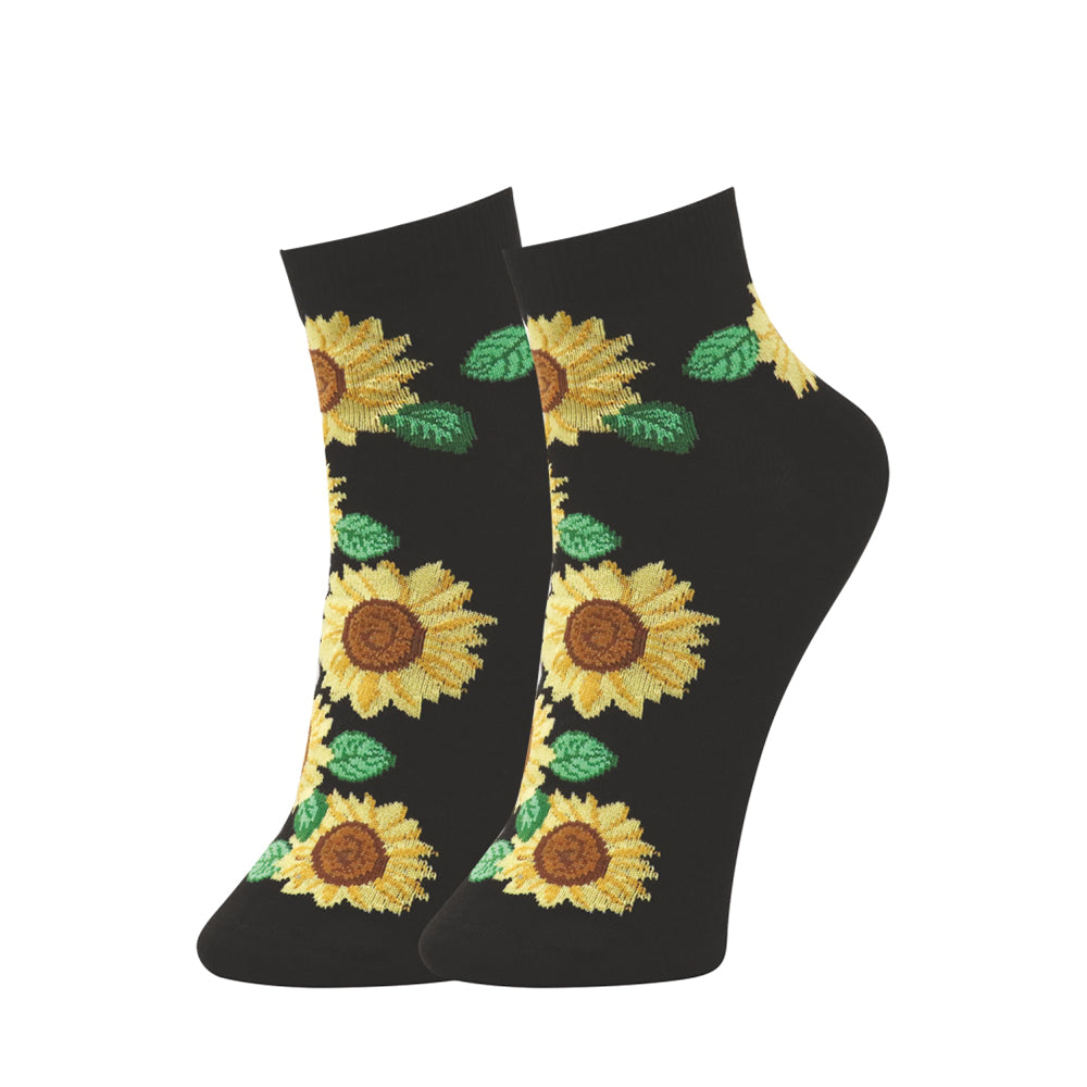 3 Pk Women’s Sunflower Print  Socks