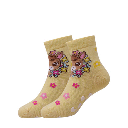 3 Pk Kids Cute Cartoon Crew Socks Antiskid Socks