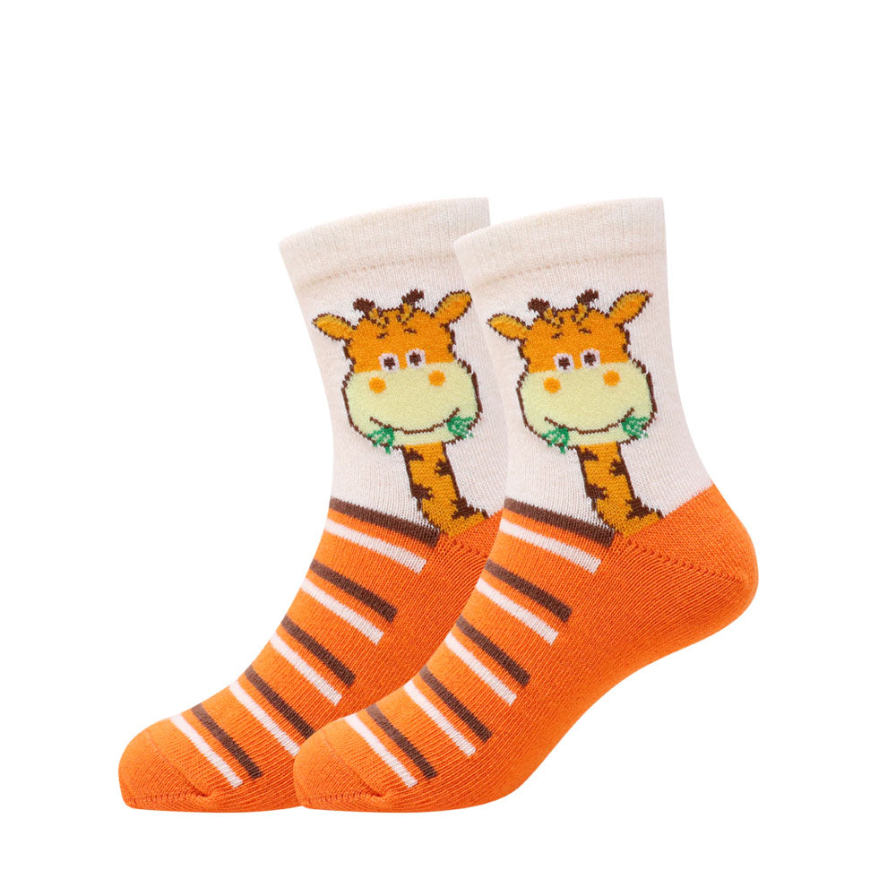 3 Pk Kids Cartoon Animal Crew Socks