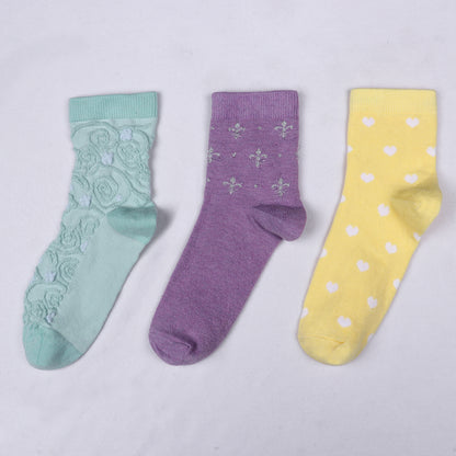 3 Pk Ladies Premium Cotton Blend Crew Socks