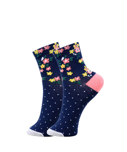 3pk Fashion Floral & Dot Design Socks