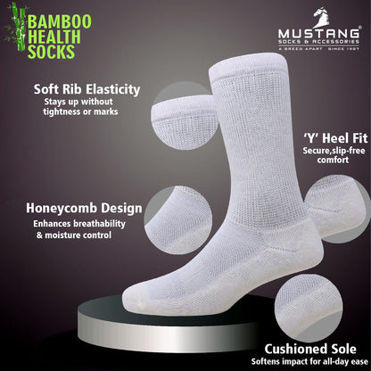 1 Pk Men’s Bamboo Health Crew Length Socks