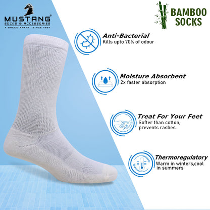 1 Pk Men’s Bamboo Health Crew Length Socks