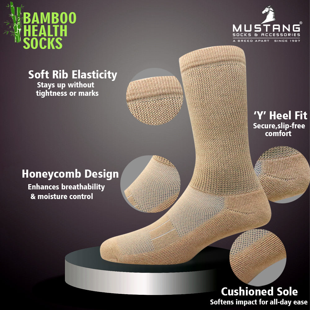 1 Pk Men’s Bamboo Health Crew Length Socks