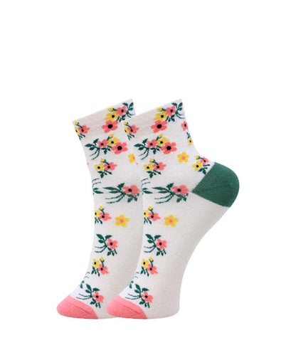 3pk Fashion Floral & Dot Design Socks