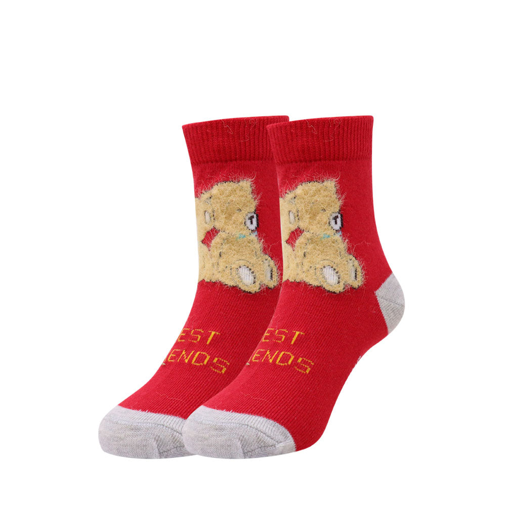 3 Pk Kids Cartoon Animal Crew Socks