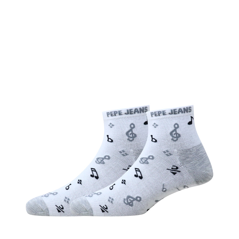 3 Pk Mustang Pepe Jeans Men’s Music & Piano Printed Ankle Socks