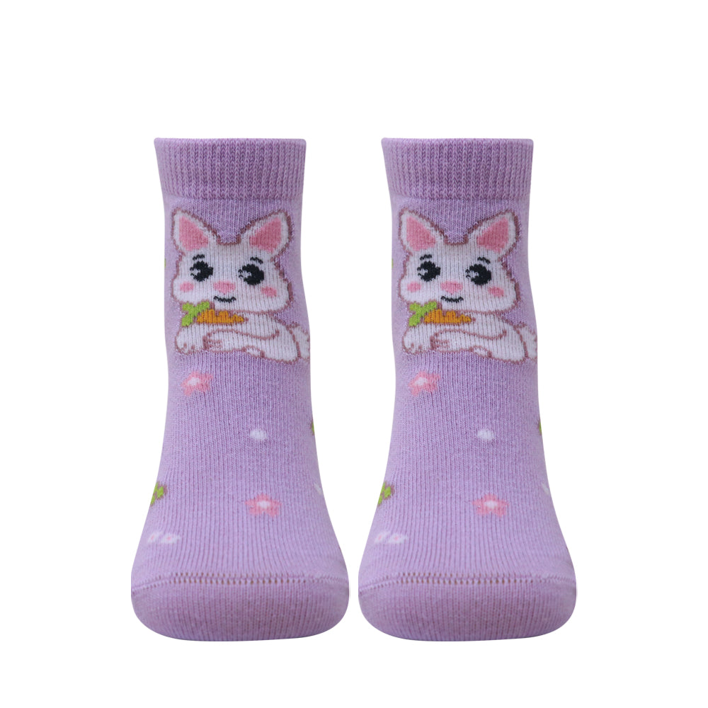 3 Pk Kids Cute Cat Design Crew Socks – Soft, Comfortable & Colorful Everyday Socks