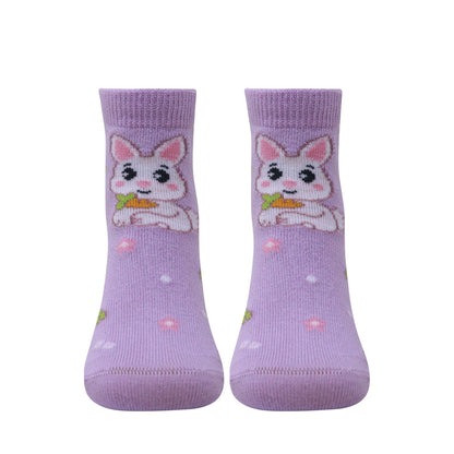 3 Pk Kids Cute Cat Design Crew Socks – Soft, Comfortable & Colorful Everyday Socks