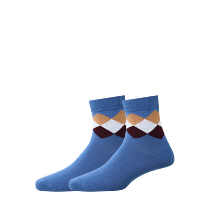 3 Pk Men’s Cotton Rich Argyle Pattern Crew Length Socks