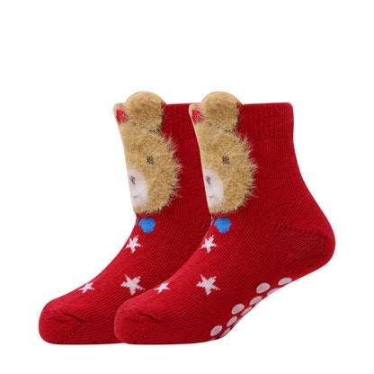 3 Pk  Kids Cartoon Crew Socks – Soft Cotton Antiskid Socks