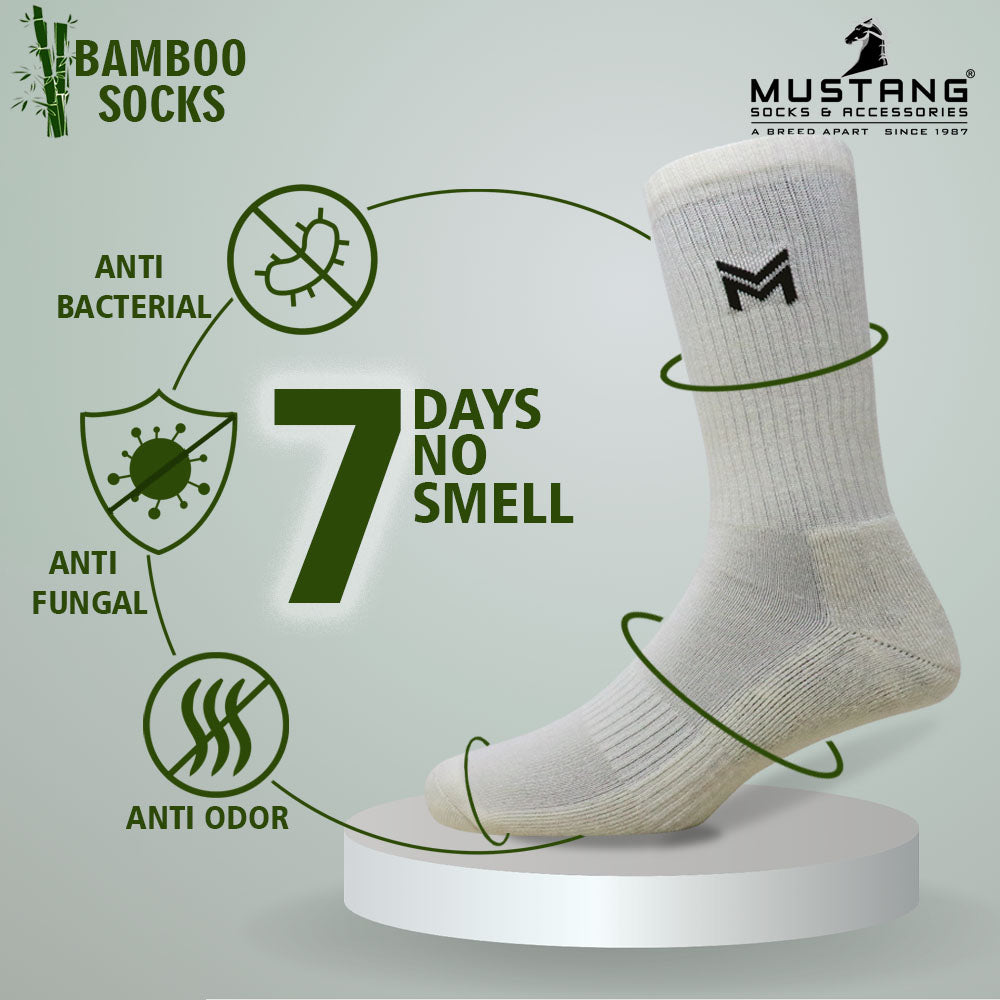 1 Pk Men’s Bamboo Basic Colour With Logo Socks