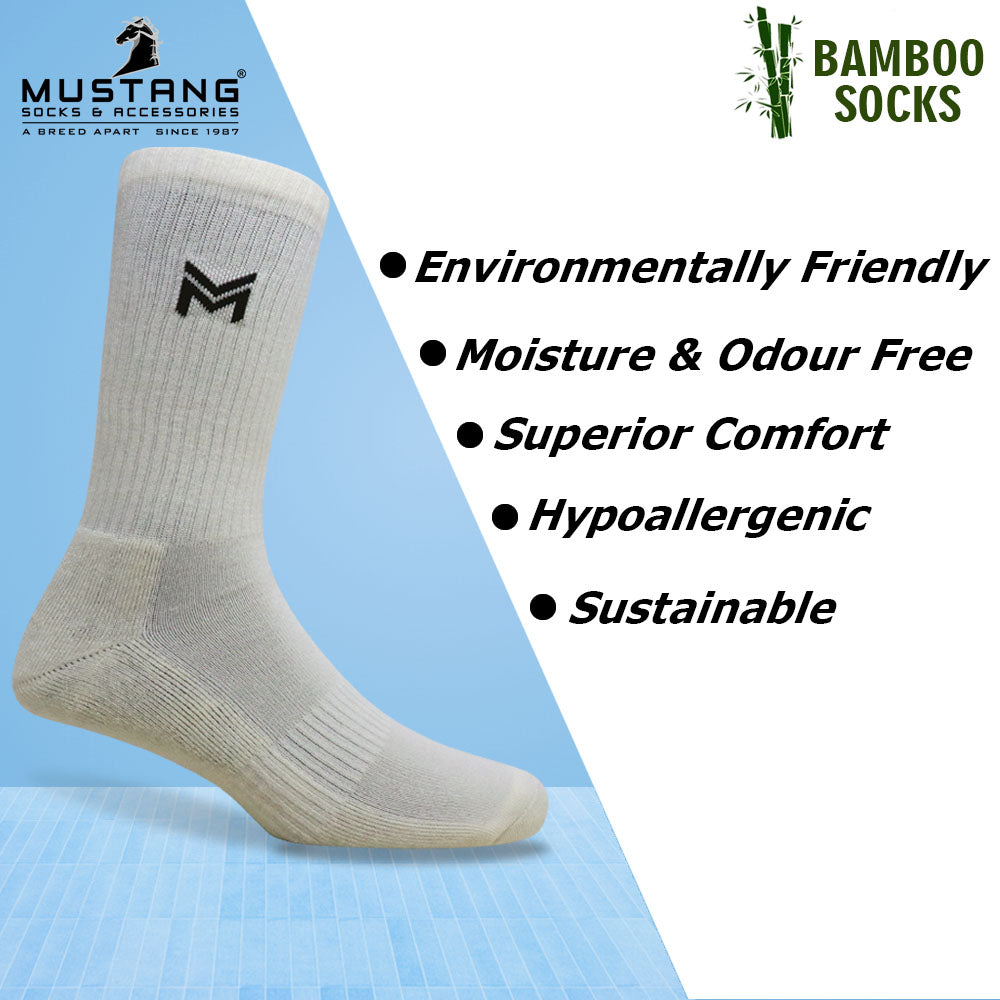 1 Pk Men’s Bamboo Basic Colour With Logo Socks