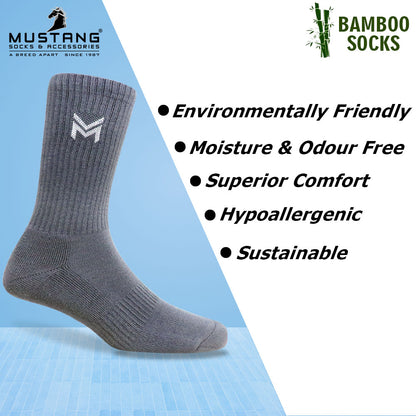 1 Pk Men’s Bamboo Basic Colour With Logo Socks