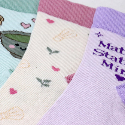 3 Pk Girls Cute Printed Crew Socks – Fun Graphic Design, Soft & Comfortable Everyday Socks