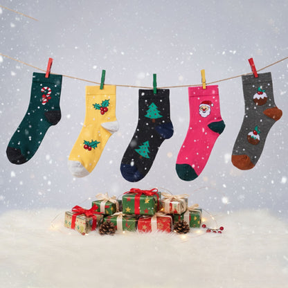 5 Pk Women’s Festive Socks - Christmas Edition