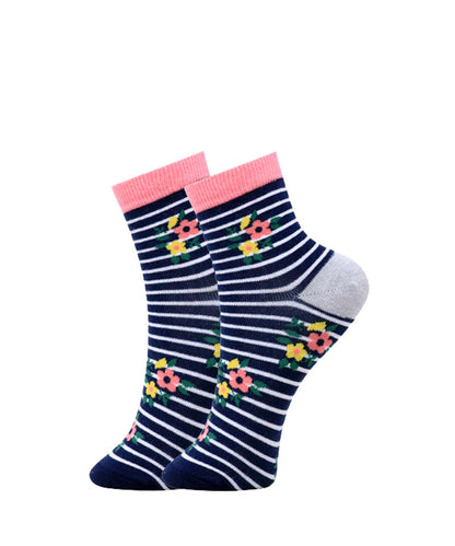 3pk Fashion Floral & Dot Design Socks