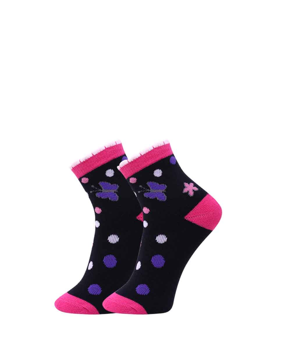 3pk Butterfly Design Terry Socks