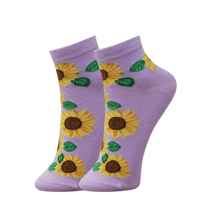 3 Pk Women’s Sunflower Print  Socks
