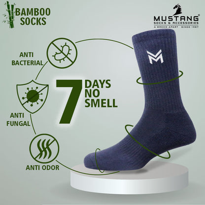 1 Pk Men’s Bamboo Basic Colour With Logo Socks