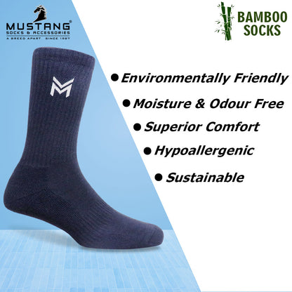 1 Pk Men’s Bamboo Basic Colour With Logo Socks