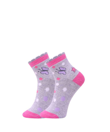 3pk Butterfly Design Terry Socks