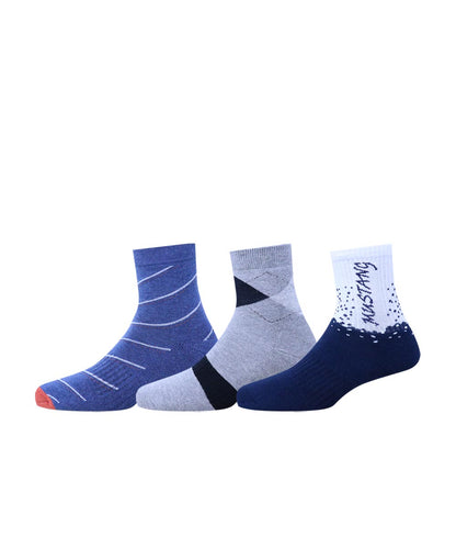 3pk Cotton Rich Design Terry Combo Socks