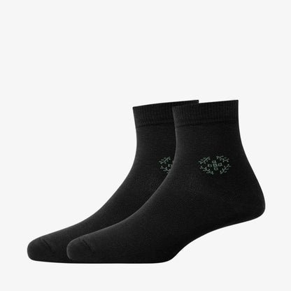 3 Pk Men's Minimal Embroidered Design Socks