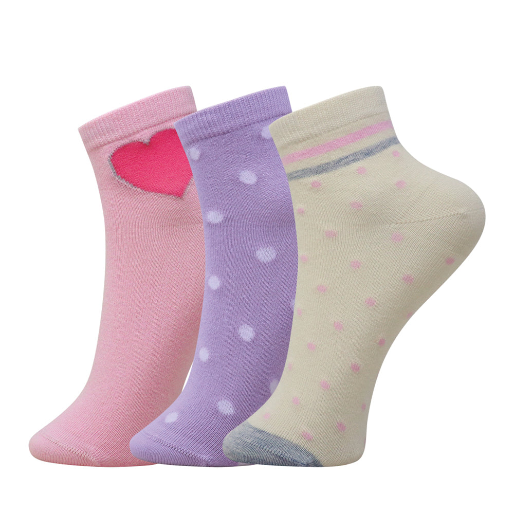3 Pk Women’s Pastel Cute Print  Socks