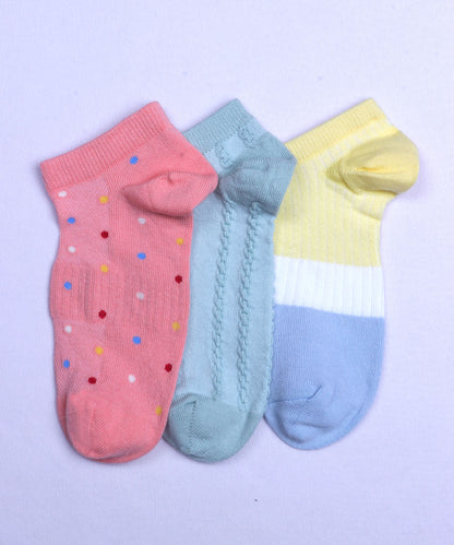 3pk Low Ankle Combo Socks