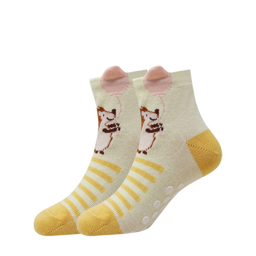 3 Pk Kids Cartoon Anti-Slip Crew Socks