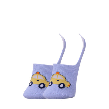 3 Pk Kids Vehicle & Sports No Show Socks – Soft Cotton Low Cut Socks