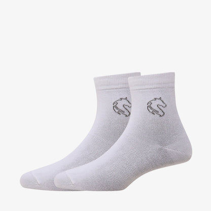 3 Pk Men's Minimal Embroidered Design Socks