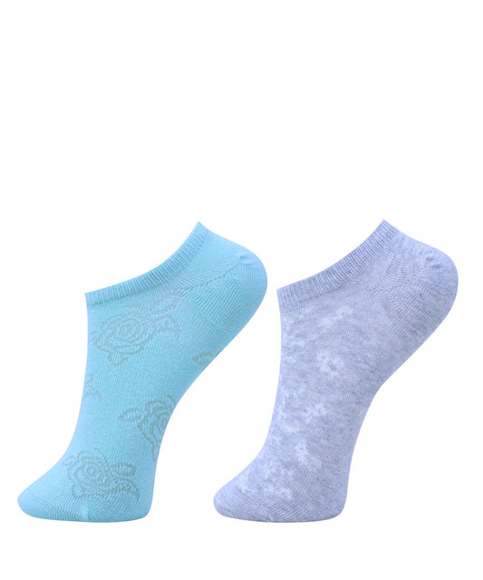 2pk Self Design Floral Print Socks