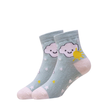 3 Pk Kids Cartoon Anti-Slip Crew Socks