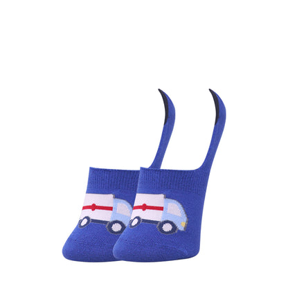 3 Pk Kids Vehicle & Sports No Show Socks – Soft Cotton Low Cut Socks