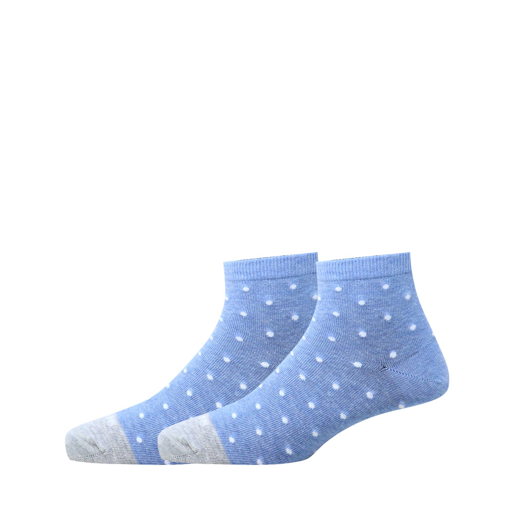 3 Pk Mustang Kids Ankle Socks – Star & Polka Dot Pattern