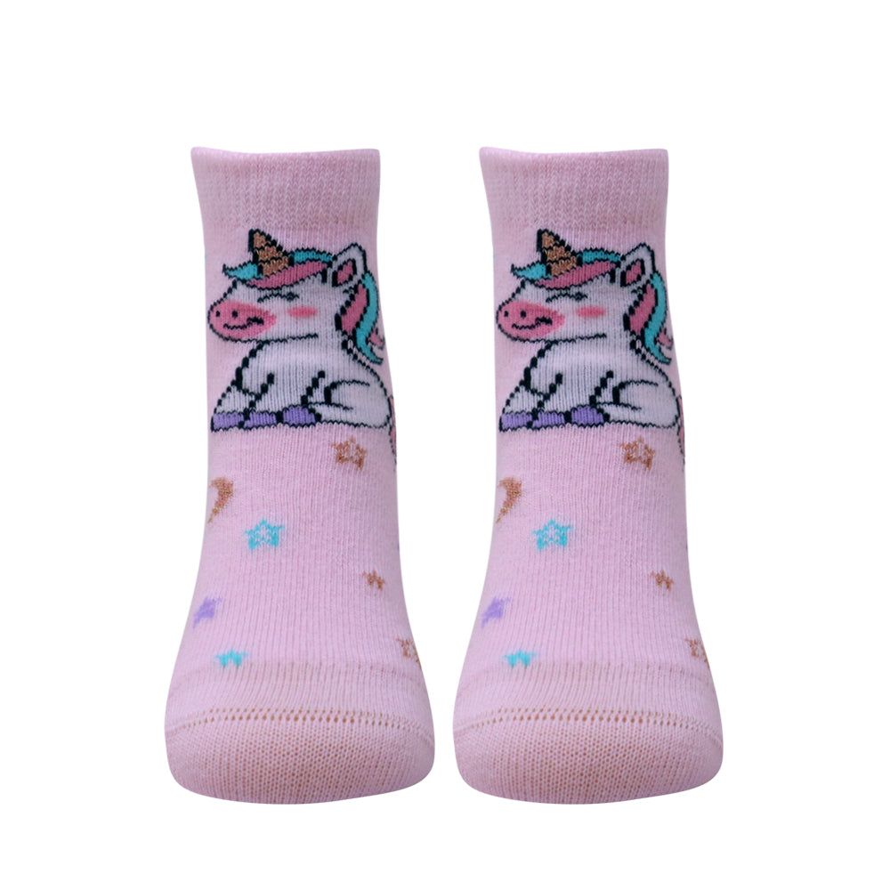 3 Pk Girls’ Cute Cartoon Character Printed Crew-Length Socks
