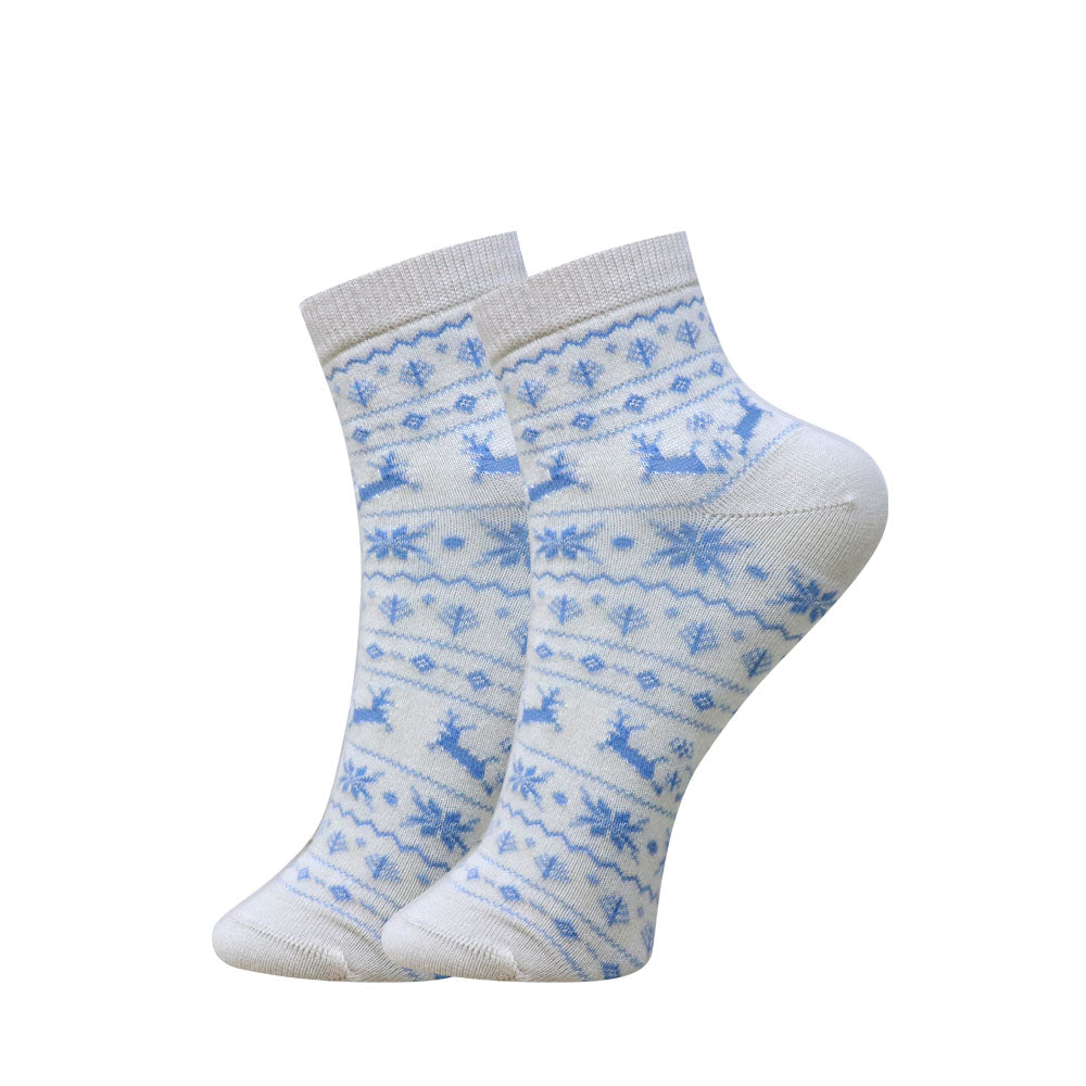 5 Pk Women's Nordic Reindeer & Snowflake Winter