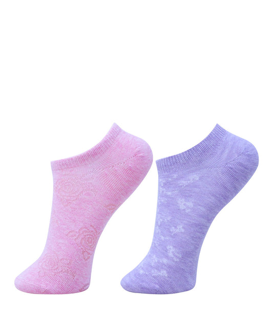 2pk Self Design Floral Print Socks