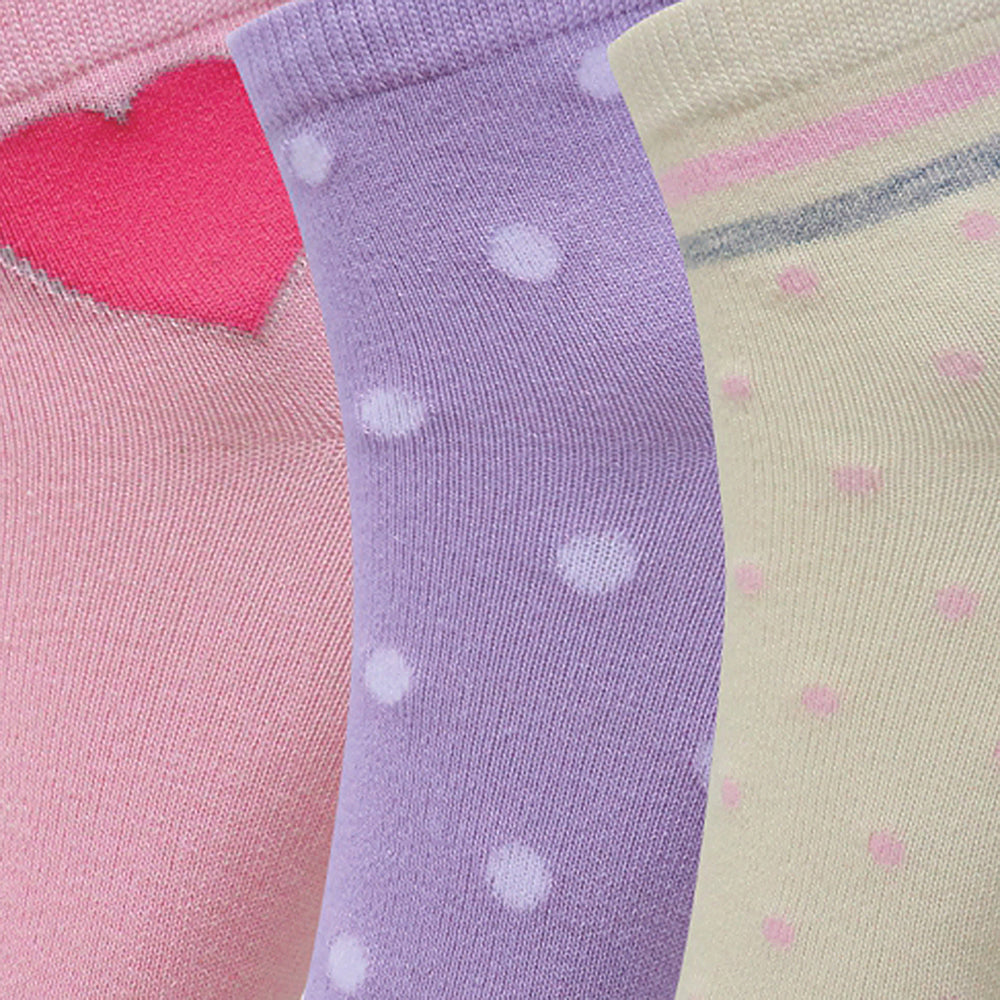 3 Pk Women’s Pastel Cute Print  Socks