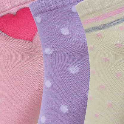 3 Pk Women’s Pastel Cute Print  Socks