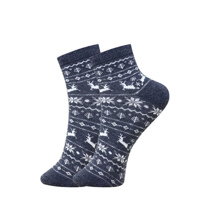 5 Pk Women's Nordic Reindeer & Snowflake Winter
