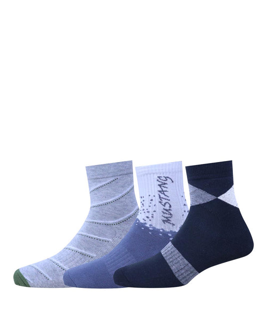 3pk Cotton Rich Design Terry Combo Socks