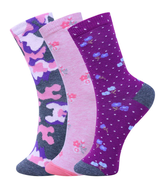 3pk Patterned Full Length Combo Socks