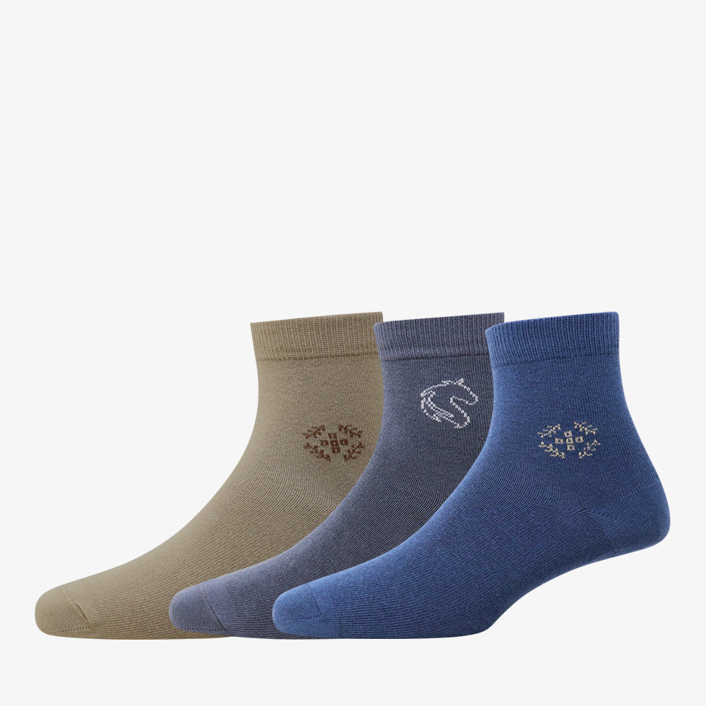 3 Pk Men's Fashion Short Crew Socks