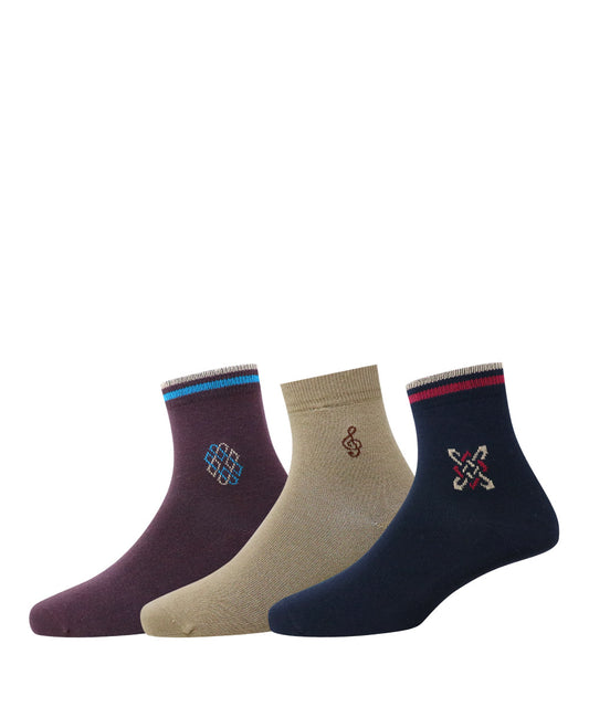 3pk Cotton Rich Design Combo Socks